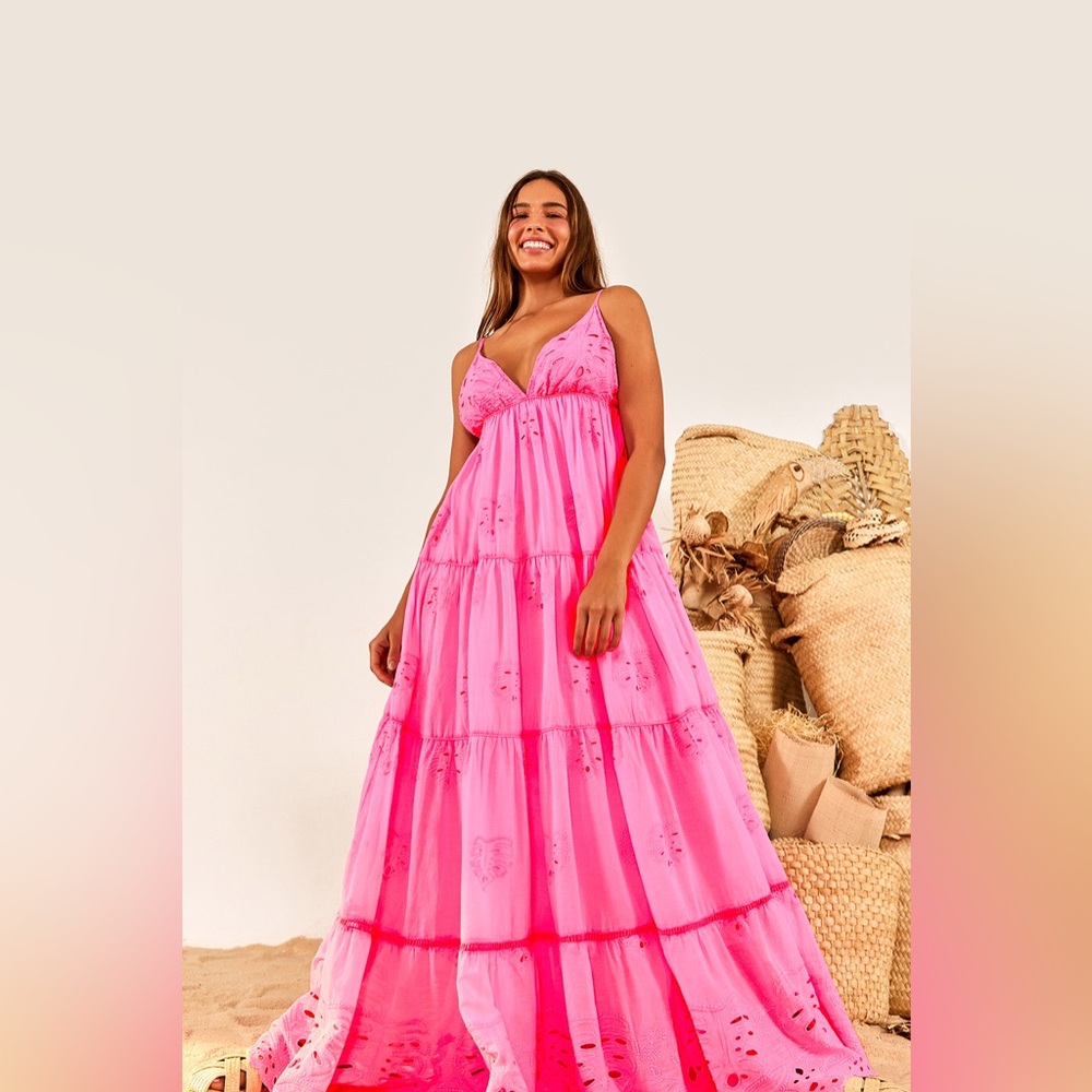 FARM Rio Neon Pink Maxi Dress